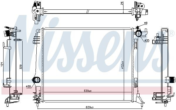 Chłodnica silnika Nissens 606474 cena, od 160,57 USD