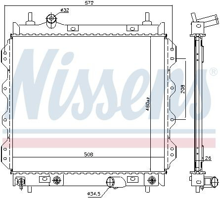 Chłodnica silnika Nissens 61002 cena, od 125,89 USD