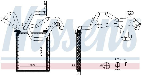 Chłodnica nagrzewnicy (ogrzewacza) Toyota Corolla VERSO minivan (R10) (2004 - 2009) cena, od 60,25 USD