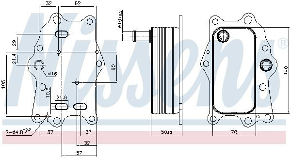 Chłodnica oleju, pod filtrem Nissens 91165 cena, od 60,07 USD