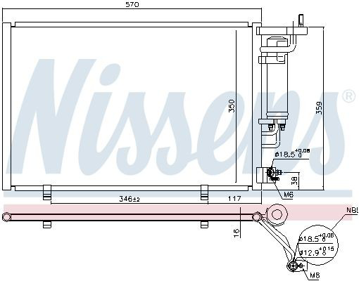 Chłodnica klimatyzacji Nissens 940500 cena, od 124,04 USD
