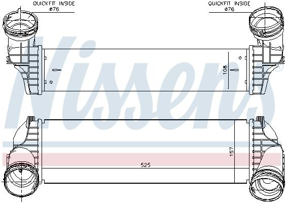Chłodnica intercoolera Nissens 96364 cena, od 141,70 USD