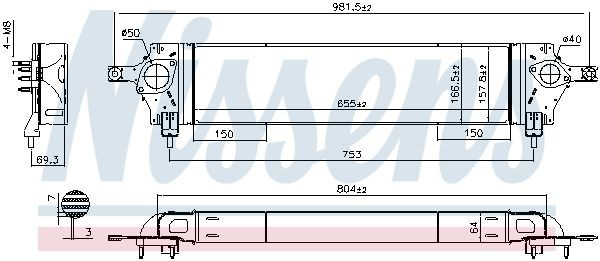 Chłodnica intercoolera Nissens 96580 cena, od 184,35 USD