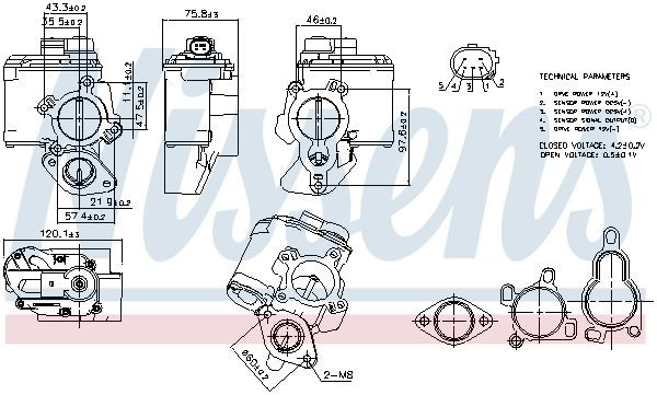 Zawór recyrkulacji spalin EGR Nissens 98261 cena, od 113,18 USD