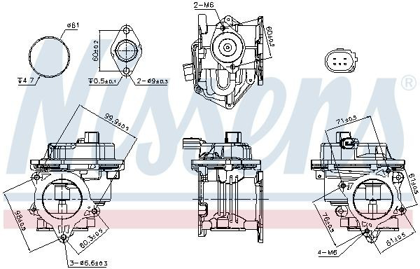 Zawór recyrkulacji spalin EGR Nissens 98521 cena, od 194,39 USD