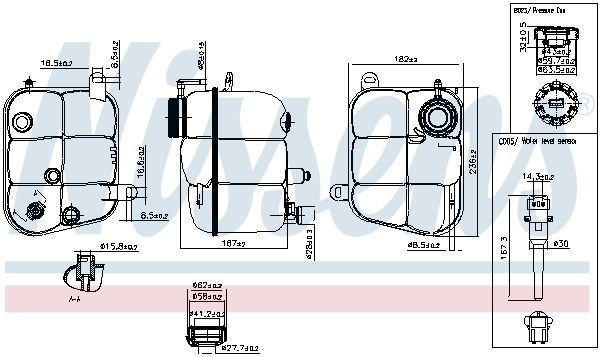 Zbiorniczek wyrównawczy układu chłodzenia Mercedes S sedana (W140) (1991 - 1998) cena, od 46,34 USD