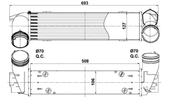 Chłodnica intercoolera 30386 NRF