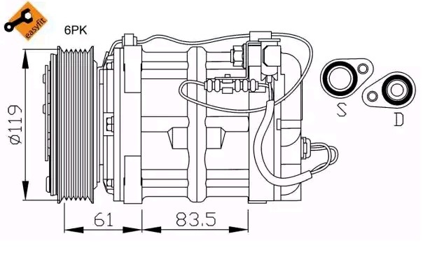 Sprężarka klimatyzacji Volvo 850 sedana (LS) (1991 - 1996) cena, od 300,37 USD