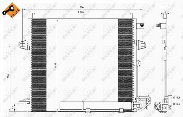 Chłodnica klimatyzacji do Mercedes ML/GLE  W164
