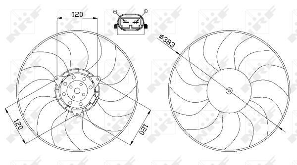 Do koszyka Wentylator elektryczny układu chłodzenia kompletny (silnik+wirnik) Nissan Primastar  X83