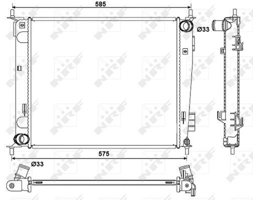 Chłodnica silnika NRF 53057 cena, od 85,37 USD