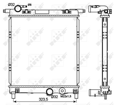 Chłodnica silnika NRF 53101 cena, od 80,21 USD