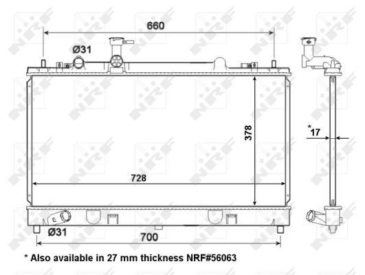 Chłodnica silnika NRF 53412 cena, od 130,63 USD