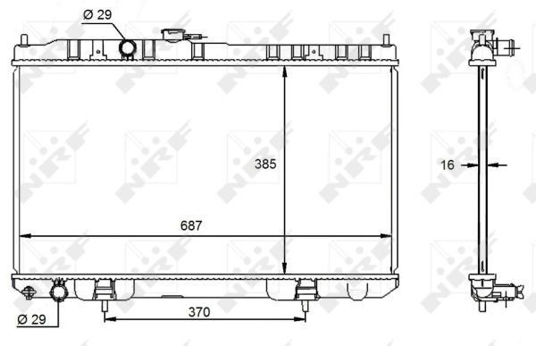 Chłodnica silnika Nissan Almera CLASSIC sedana (B10RS) (2006 - 2012) cena, od 124,38 USD
