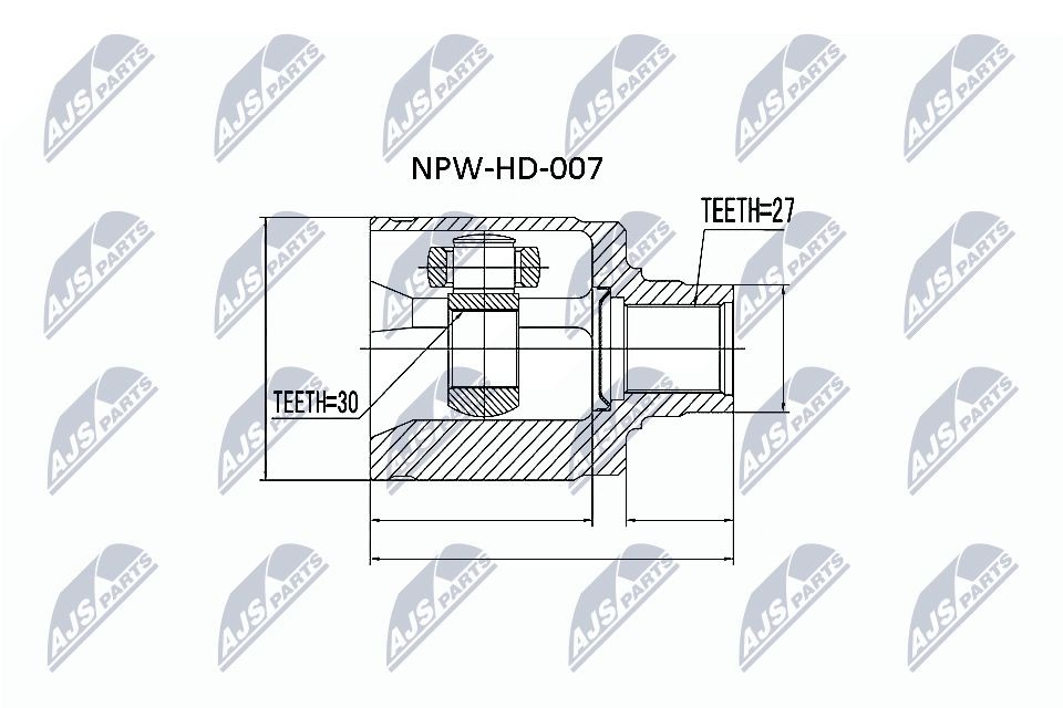 Przegub homokinetyczny wewnętrzny przedni lewy NTY NPWHD007 cena, od 47,79 USD