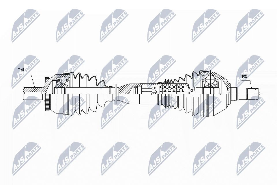 Półoś napędowa przednia lewa NTY NPWVV059 cena, od 172,66 USD
