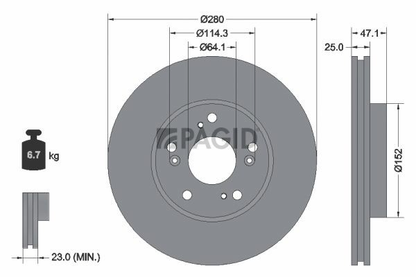 Do koszyka Tarcza hamulcowa przednia Honda Civic X FC, FK