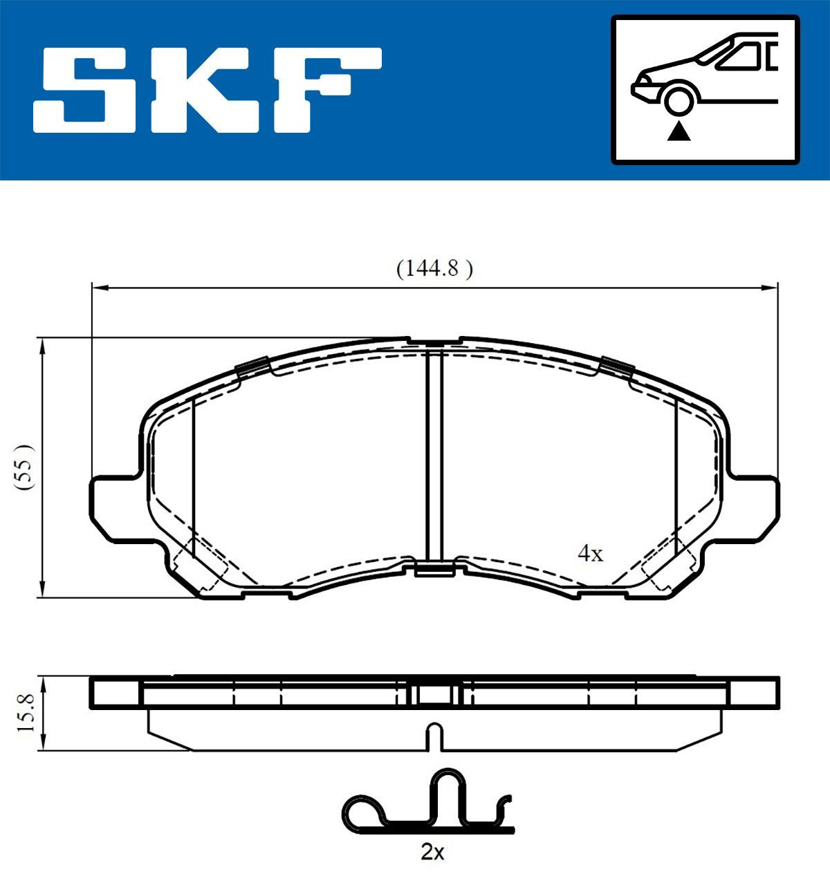 04383950 Chrysler Klocki hamulcowe przednie tarczowe