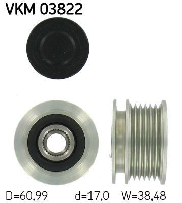 VKM03822 SKF Koło pasowe alternatora