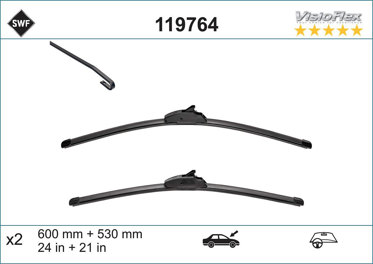 Pióro wycieraczki szyby przedniej, zestaw (2 szt.) Mitsubishi L 200 IV