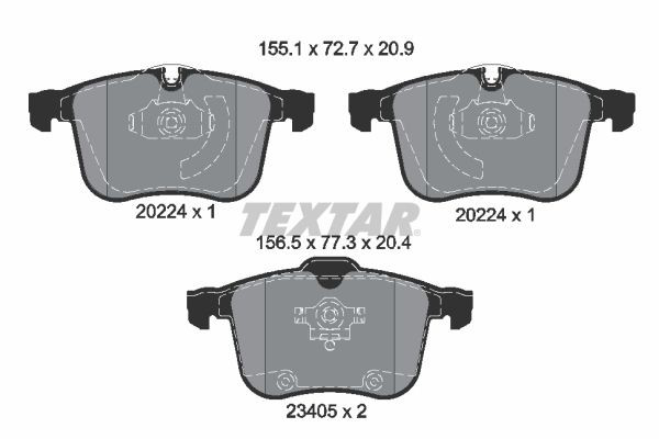 2022401 Textar Klocki hamulcowe przednie tarczowe