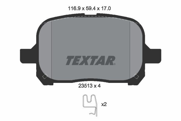 2351302 Textar Klocki hamulcowe przednie tarczowe