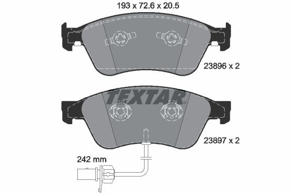2389601 Textar Klocki hamulcowe przednie tarczowe