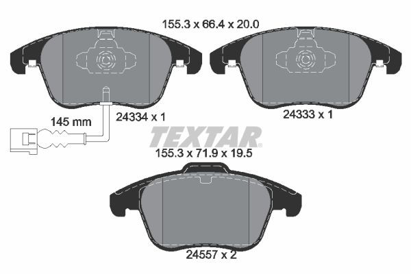 2433401 Textar Klocki hamulcowe przednie tarczowe