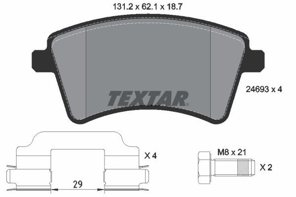 2469301 Textar Klocki hamulcowe przednie tarczowe