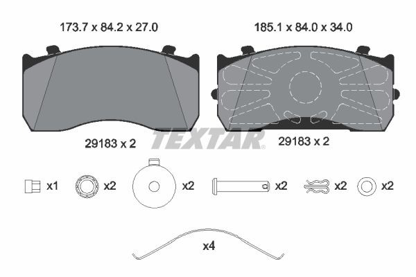 Do koszyka 2918302 Textar Klocki hamulcowe przednie tarczowe