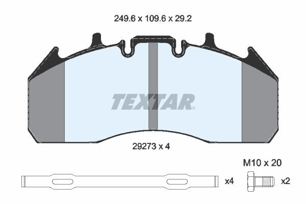 Klocki hamulcowe przednie tarczowe Textar 2927301 cena, od 124,84 USD