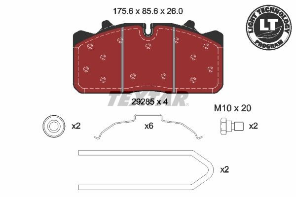 Klocki hamulcowe przednie tarczowe Textar 2928502 cena, od 86,90 USD