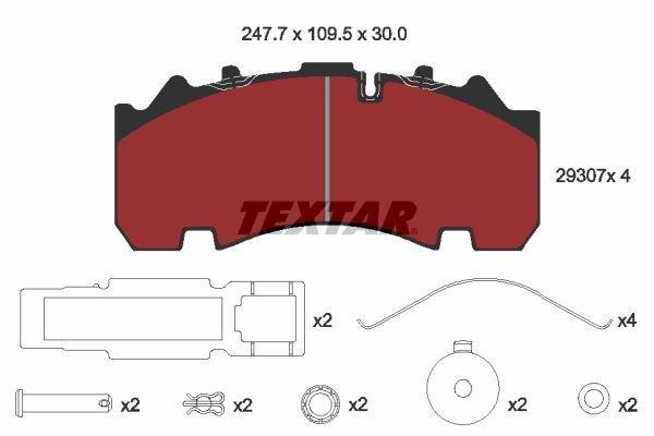 Okładziny (klocki) do hamulców tarczowych tylne Textar 2930701 cena, od 76,41 USD