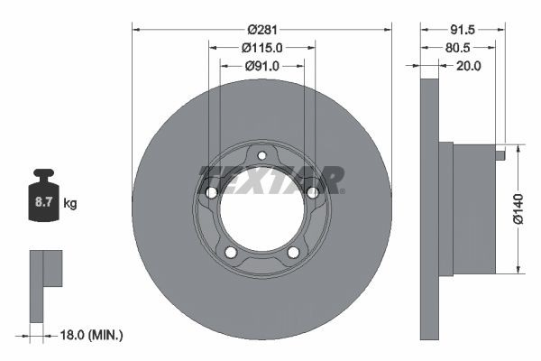 Tarcza hamulcowa przednia do Volkswagen LT 28-35 I 