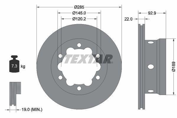 92089803 Textar Tarcza hamulcowa tylna
