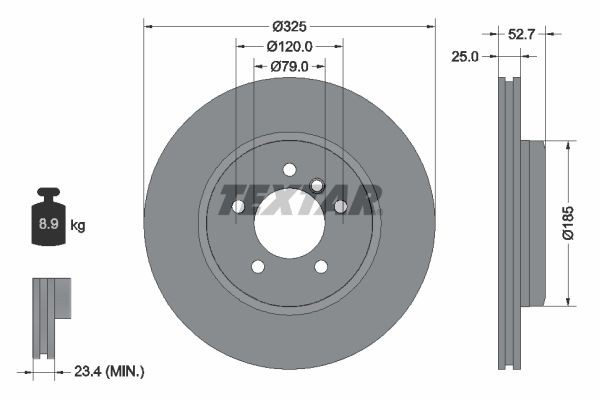 92106905 Textar Tarcza hamulcowa przednia