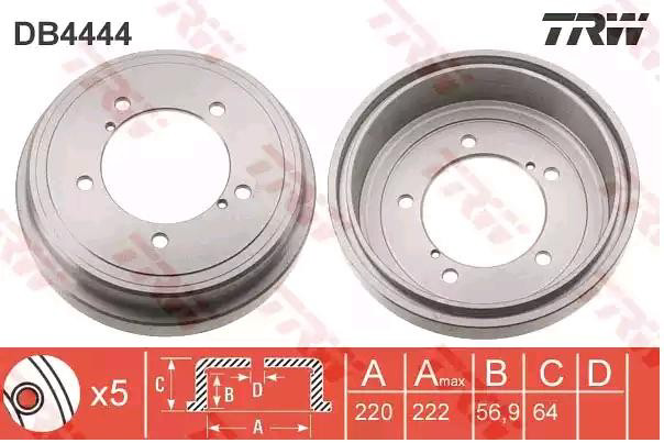 Bęben hamulcowy tylny DB4444 TRW