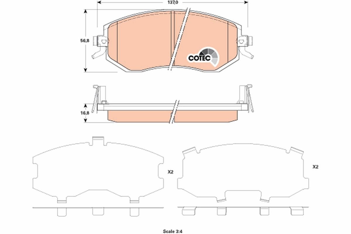 Klocki hamulcowe przednie tarczowe Honda 26296FE081