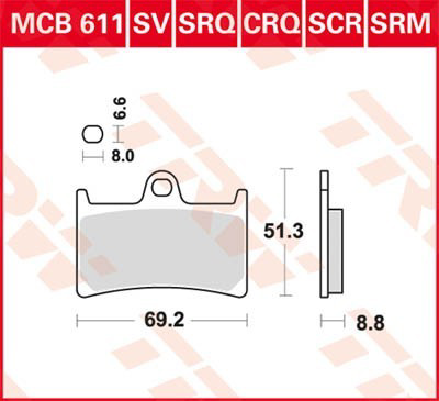 MCB611SV TRW Klocki hamulcowe przednie tarczowe