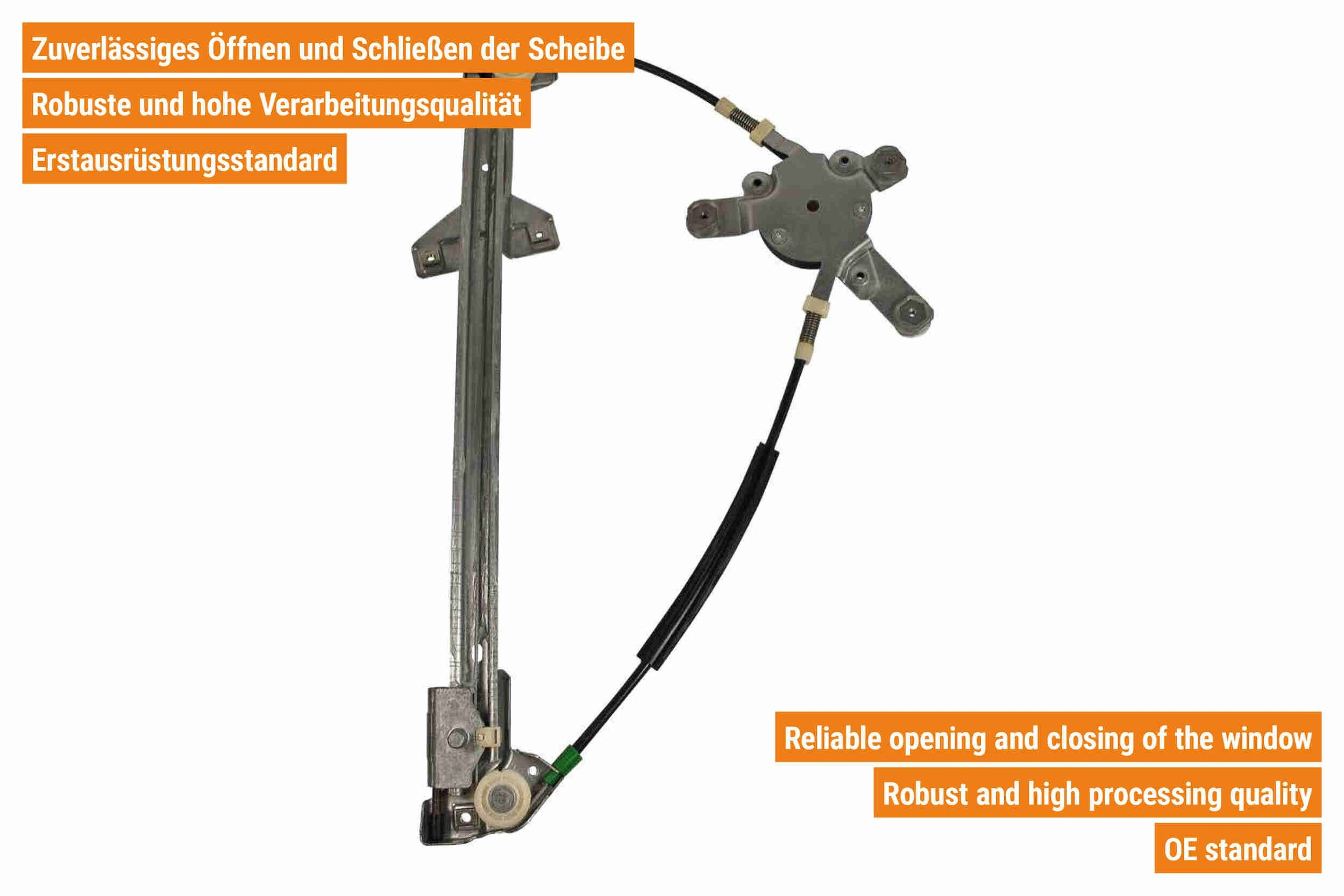 Mechanizm podnoszenia szyby drzwi przednich lewych Audi 100 C4