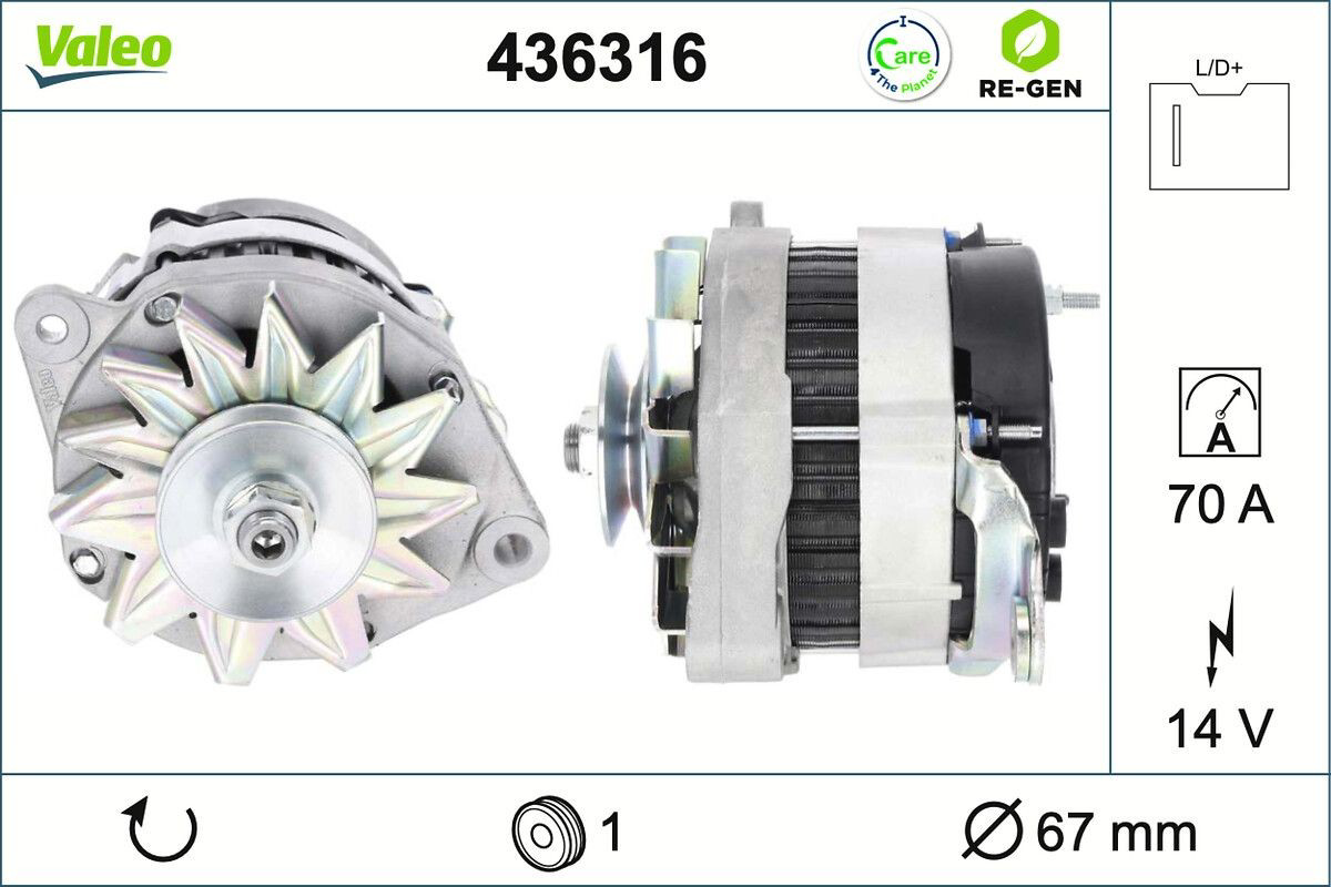 Alternator 436316 VALEO