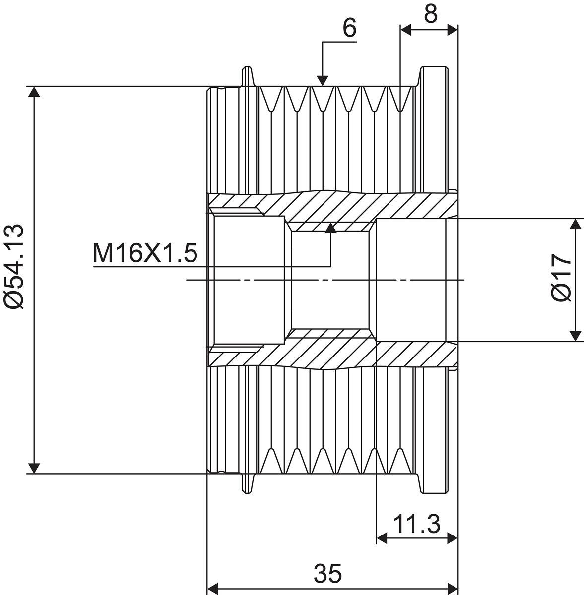 Do koszyka 588003 VALEO Koło pasowe alternatora