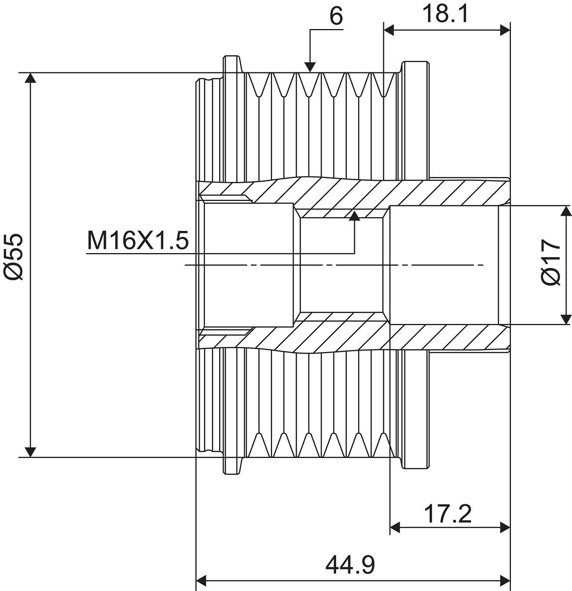 Koło pasowe alternatora Maxgear 56334MG