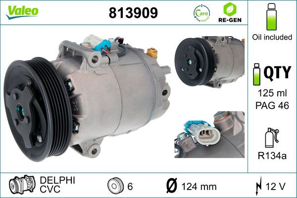 Sprężarka klimatyzacji VALEO 813909 cena, od 321,28 USD
