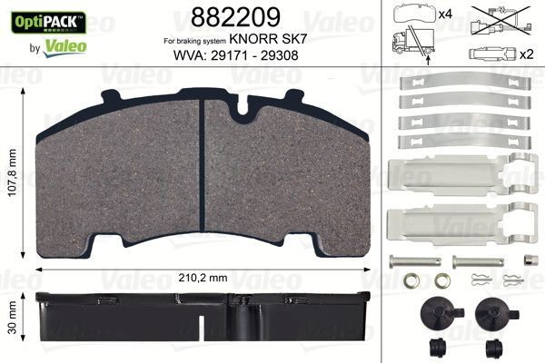 Okładziny (klocki) do hamulców tarczowych tylne VALEO 882209 cena, od 141,40 USD
