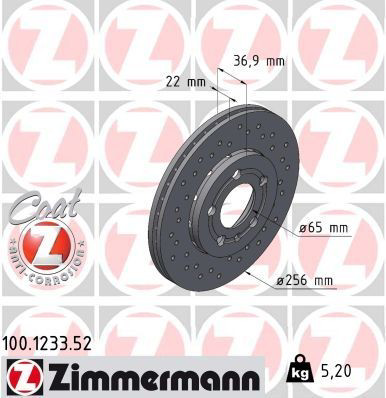 Tarcza hamulcowa przednia Zimmermann 100123352 cena, od 37,87 USD