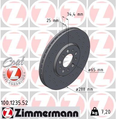 Do koszyka 100123552 Zimmermann Tarcza hamulcowa przednia