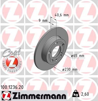 100123620 Zimmermann Tarcza hamulcowa tylna