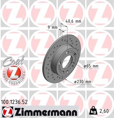Do koszyka 100123652 Zimmermann Tarcza hamulcowa tylna