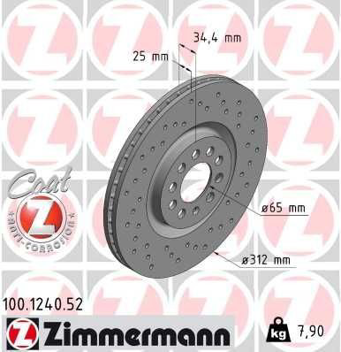 Do koszyka 100124052 Zimmermann Tarcza hamulcowa przednia